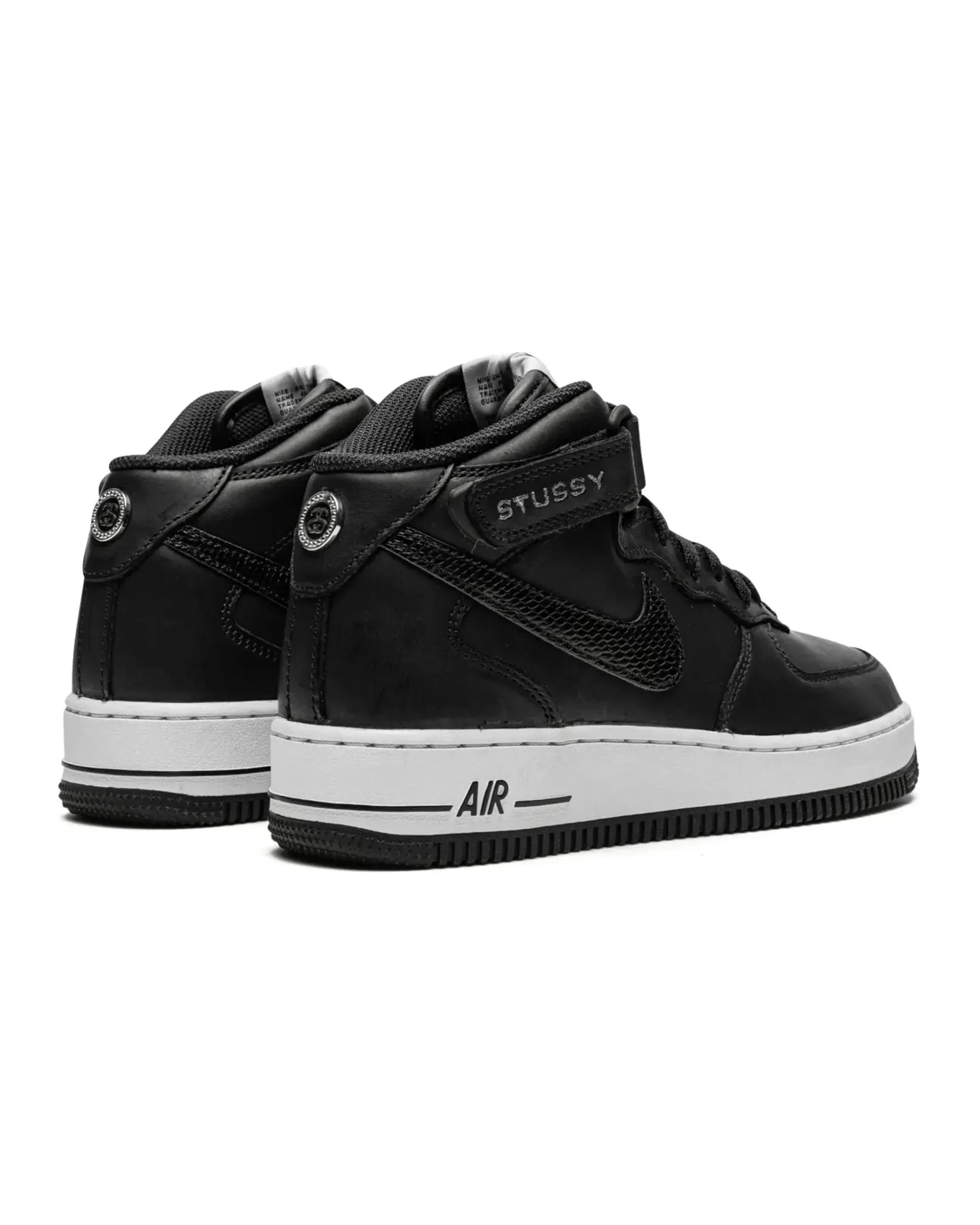 Nike Air Force 1 Mid X Stssy Black White Toe Spin