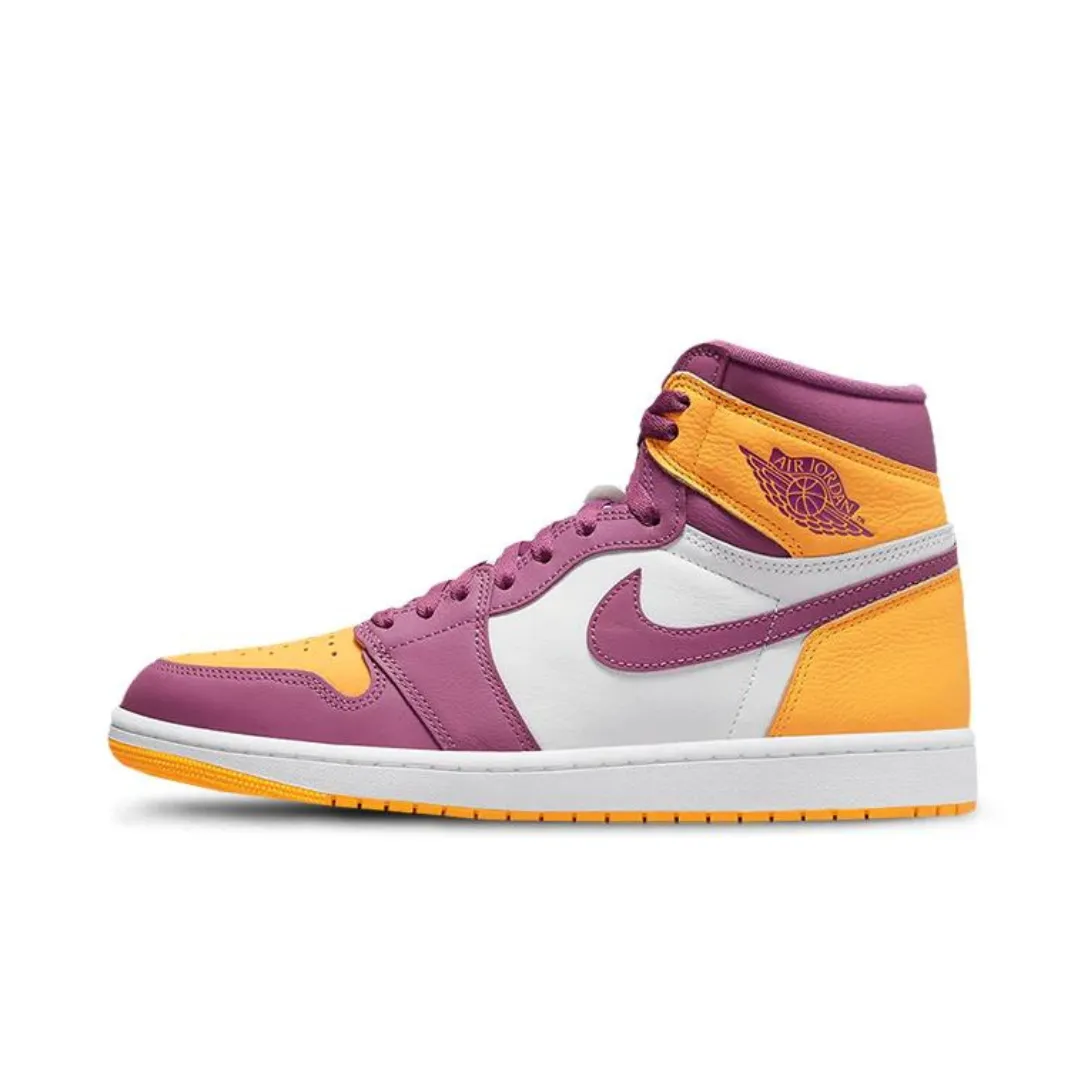 Nike Air Jordan 1 High Brotherhood - University Gold/Light Bordeaux Power Move Cushion Heel