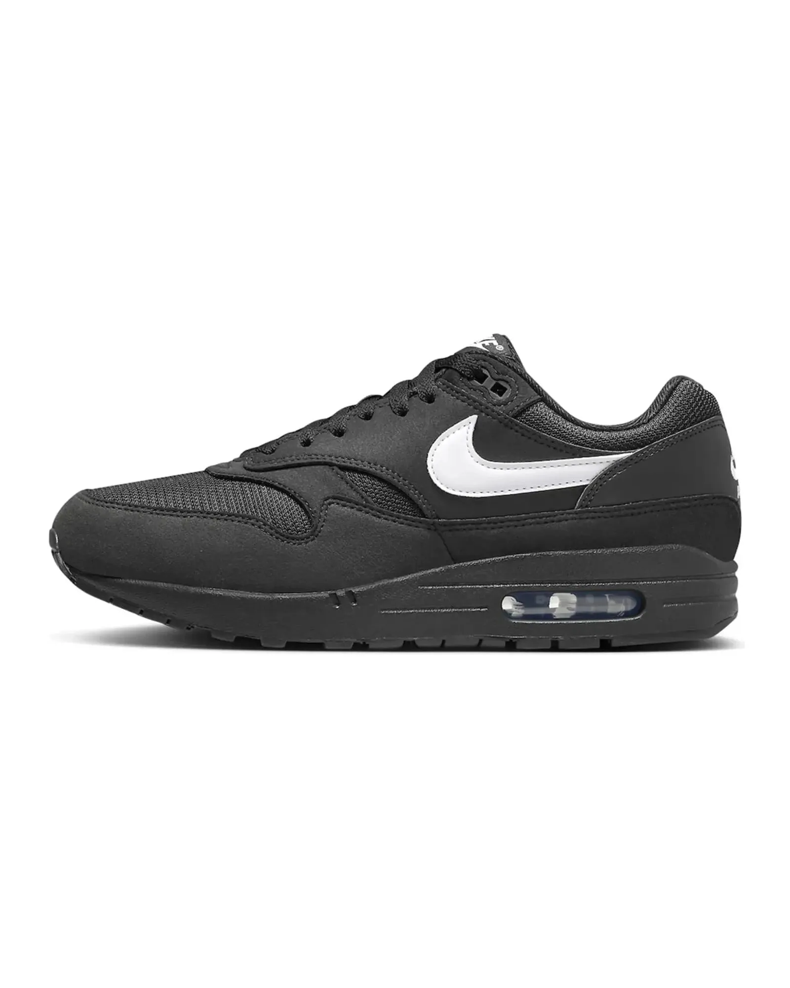 Nike Air Max 1 Black White Swoosh versatile running shoes