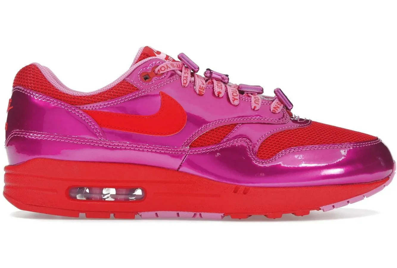 compression support antibacterial lining shoes Nike Air Max 1 PRM Valentines Day Playful Pink
