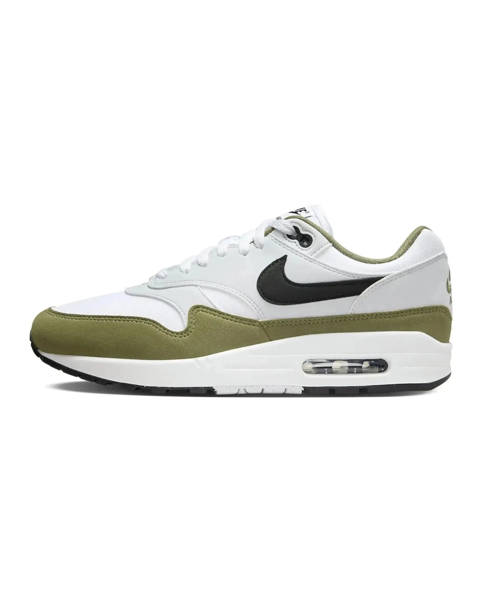 Nike Air Max 1 White Black Medium Olive Supportive Padding Design
