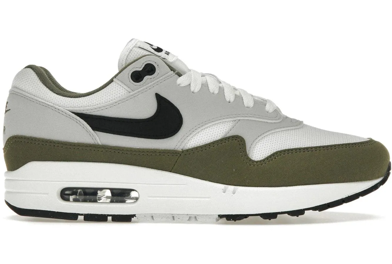 Nike Air Max 1 White Black Medium Olive Supportive Padding Design
