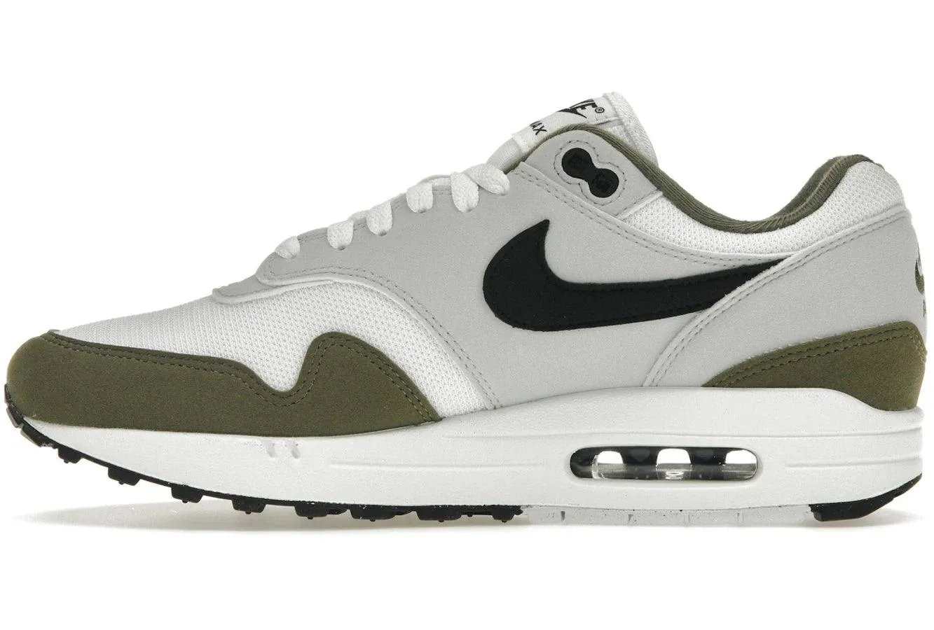 Nike Air Max 1 White Black Medium Olive Supportive Padding Design