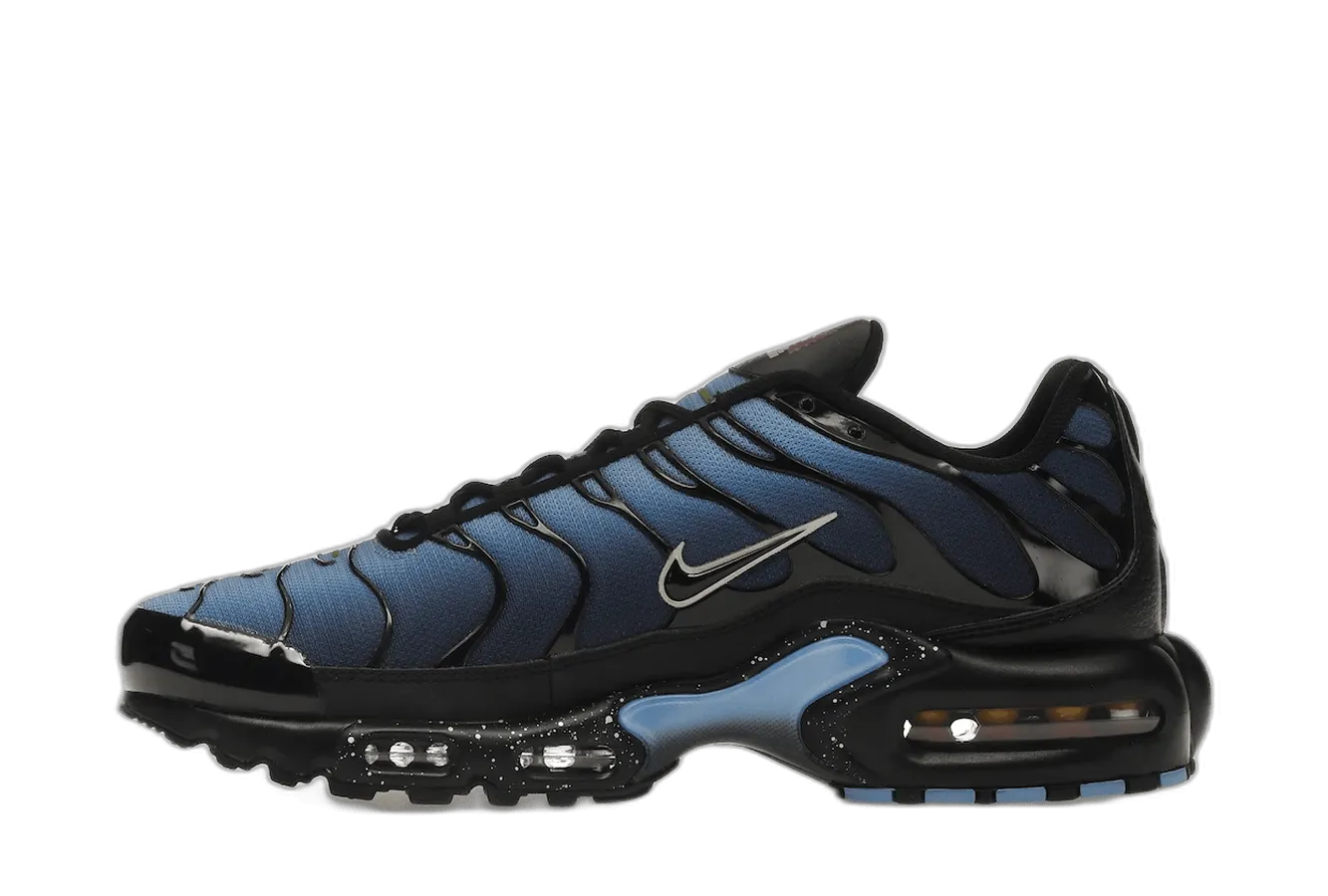 Nike Air Max Plus Black University Blue Deep Tread Patterns