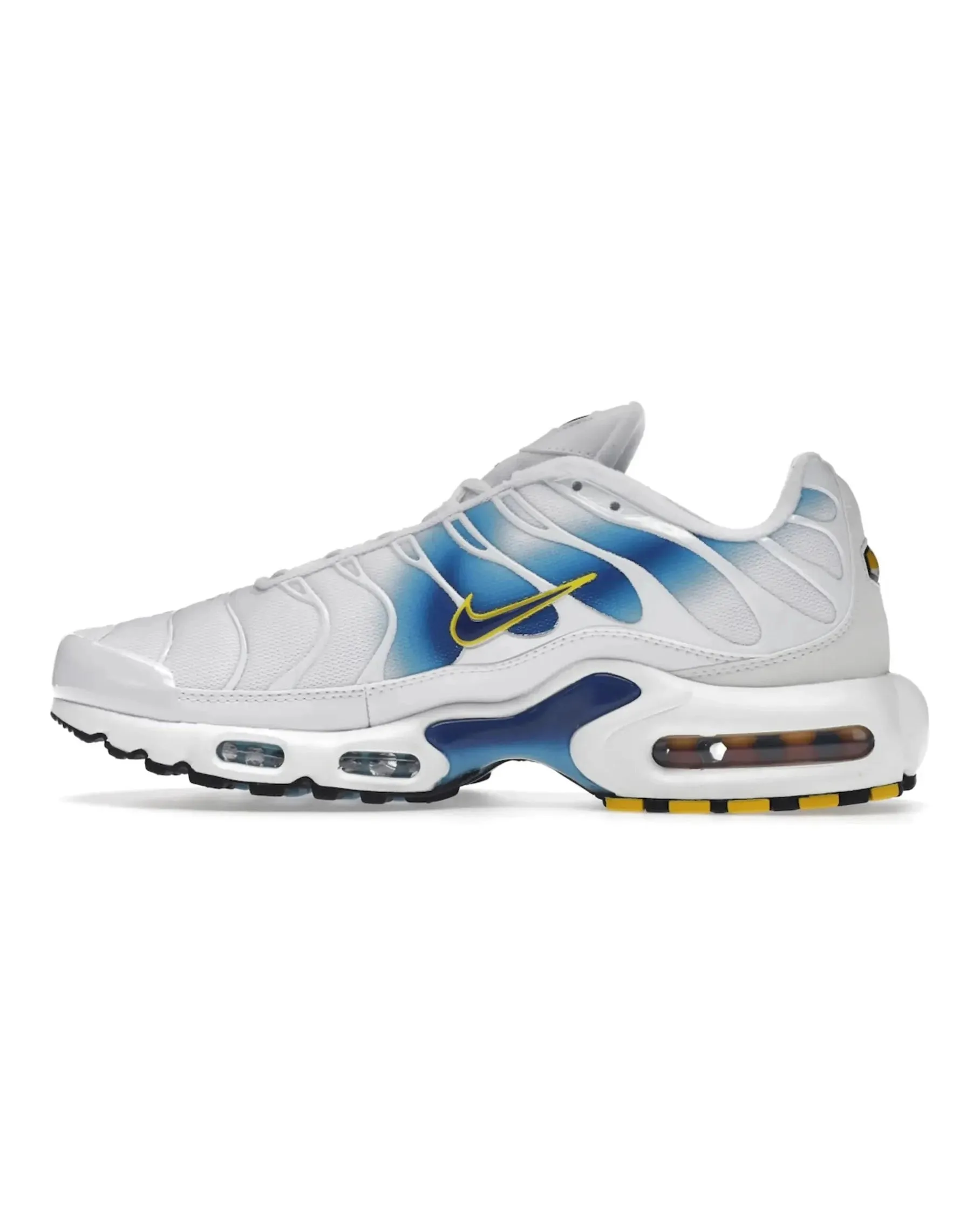 Nike Air Max Plus Spray Paint Swoosh White Blue Endurance advancement