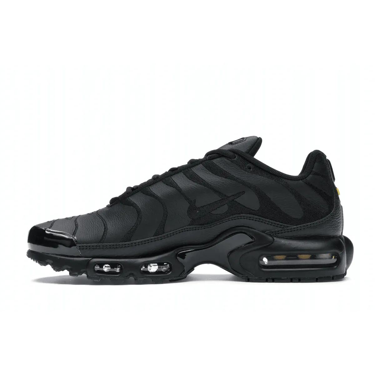 Nike Air Max Plus Triple Black Leather Anti - slide design section