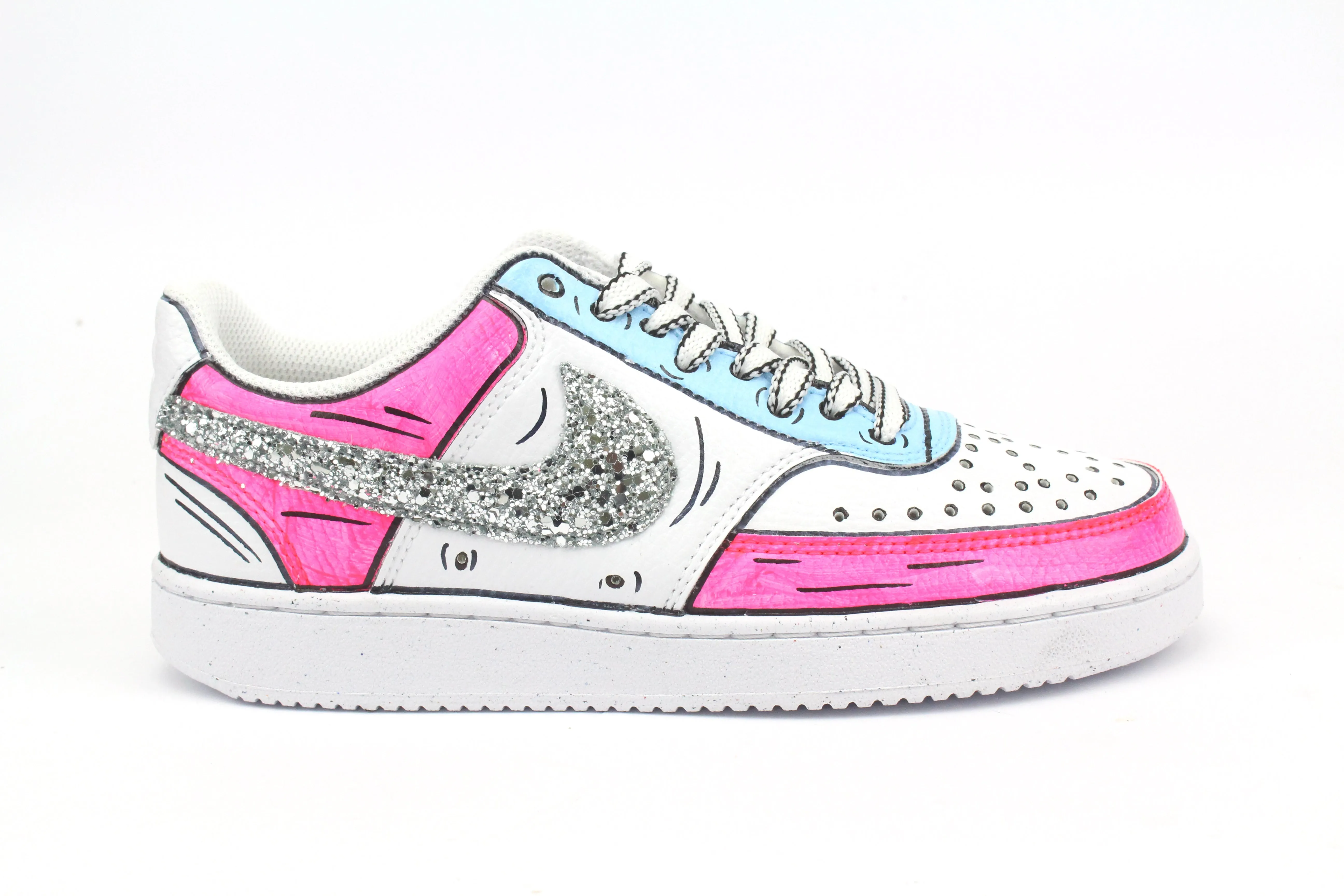 Nike Court Vision Low Cartoons Pink & Glitter Swift Flow