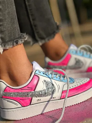 Nike Court Vision Low Cartoons Pink & Glitter Leisure Fit Summit Hike