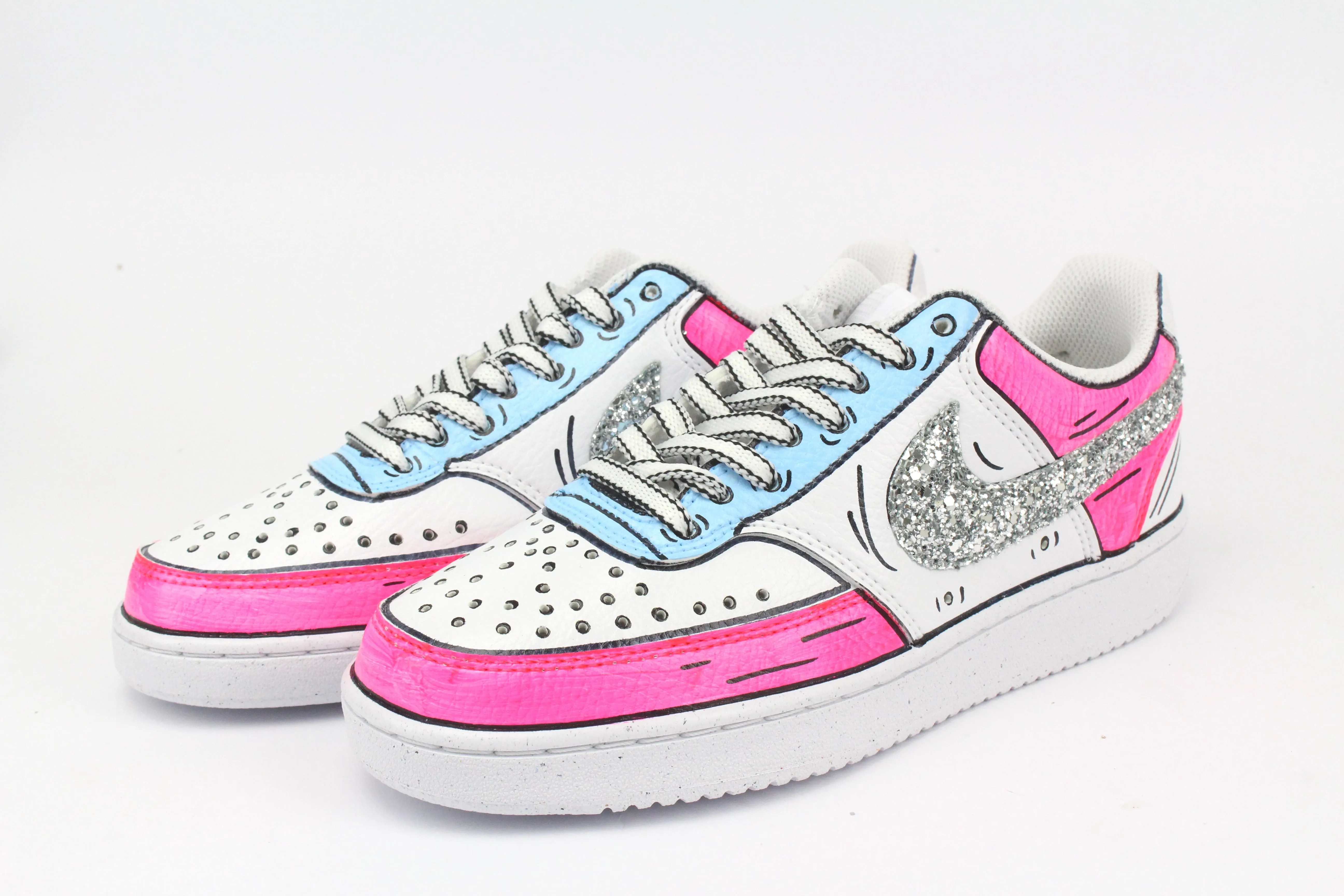 Nike Court Vision Low Cartoons Pink & Glitter Swift Flow