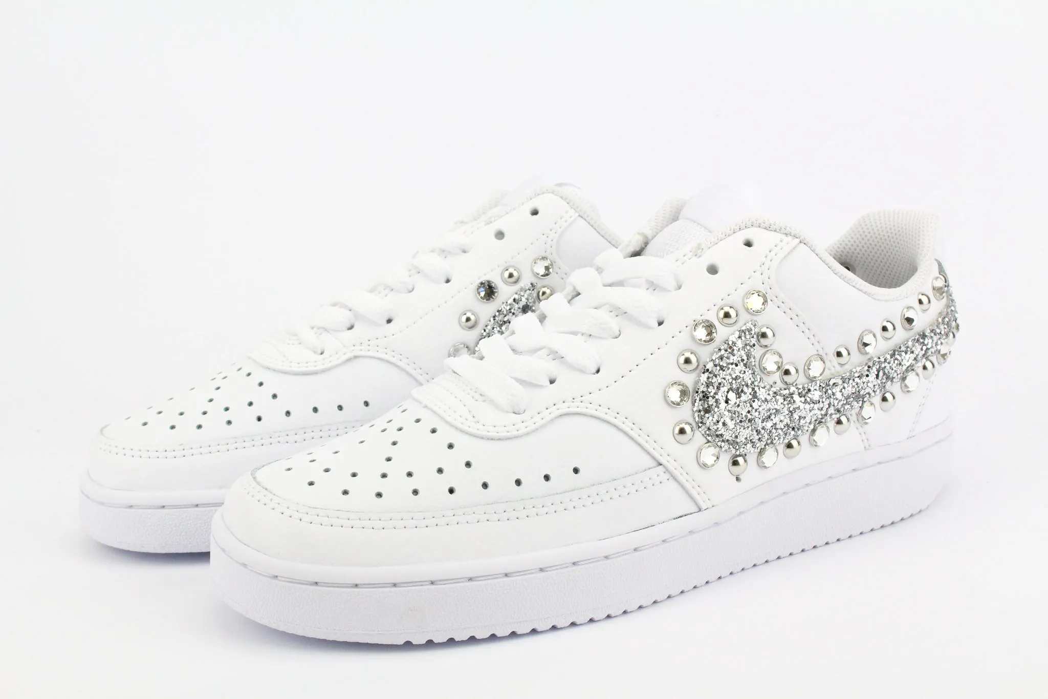 Nike Court Vision Low Silver Glitter & Strass Flexible Step-Up