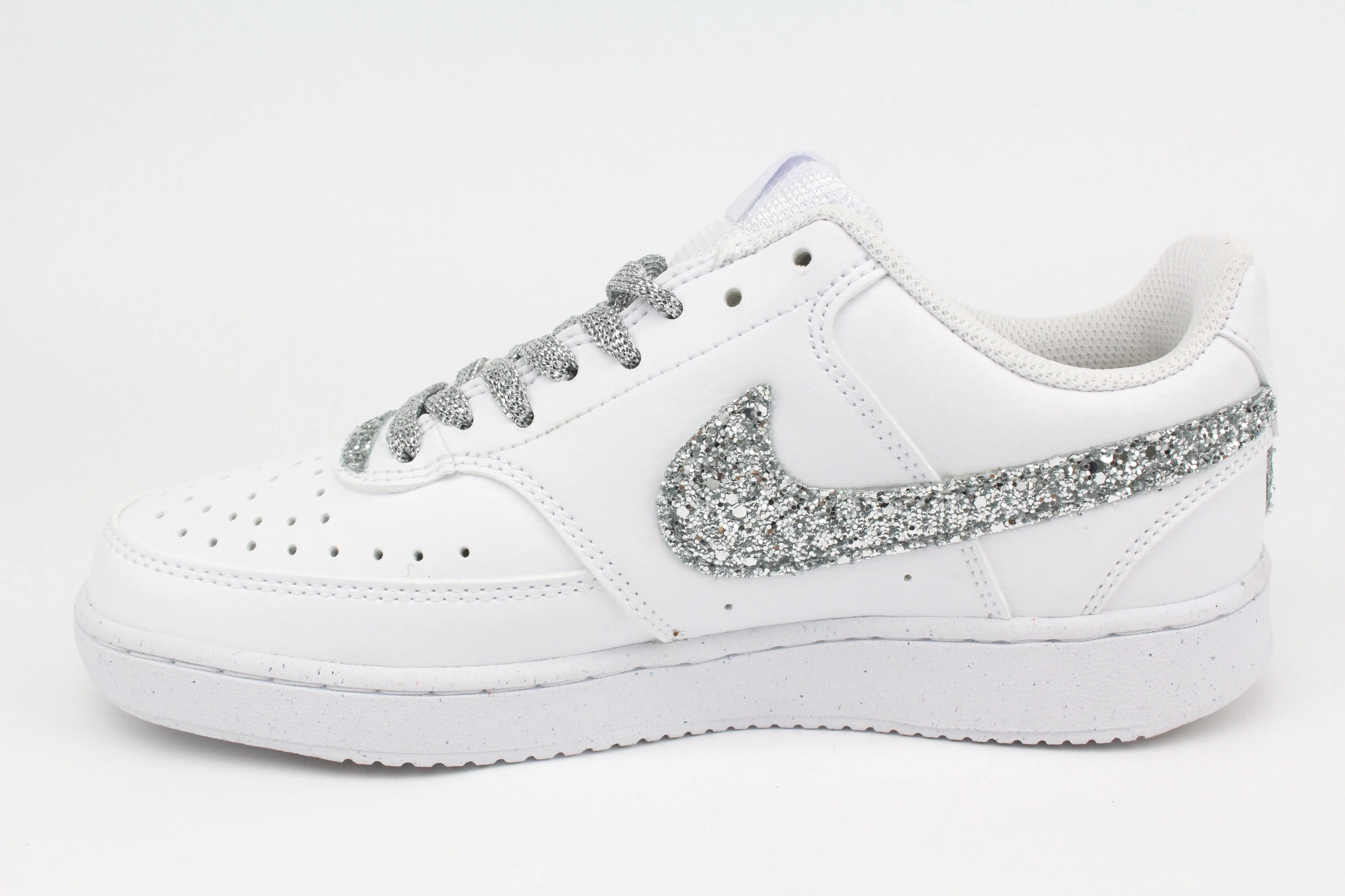 Nike Court Vision Low Silver Glitter e cuore Long lasting comfort