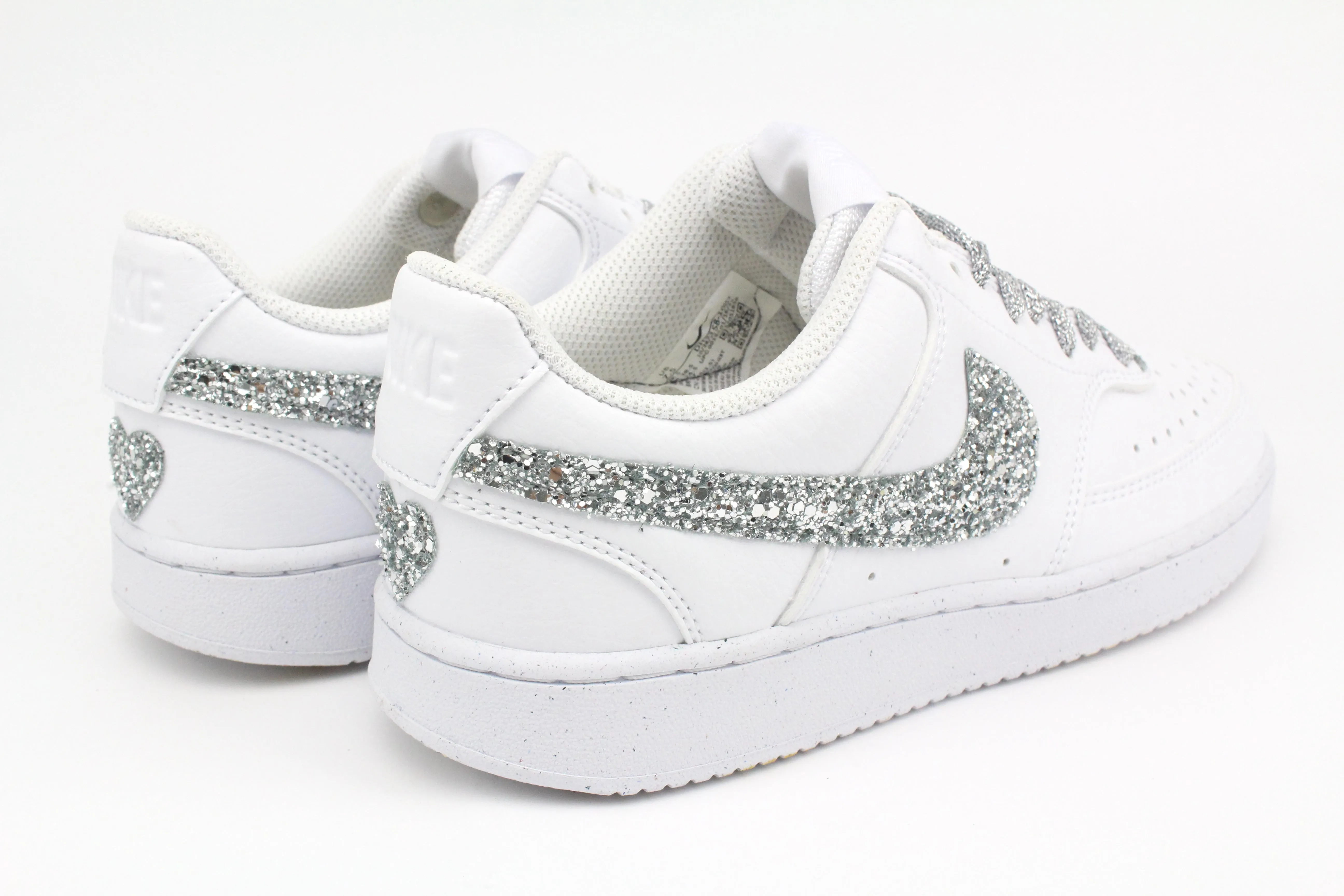 Nike Court Vision Low Silver Glitter e cuore Long lasting comfort