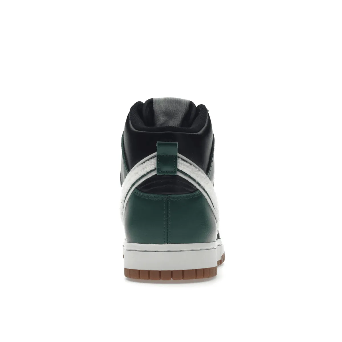 Nike Dunk High Chenille Swoosh Black Green Flexible Walk-In