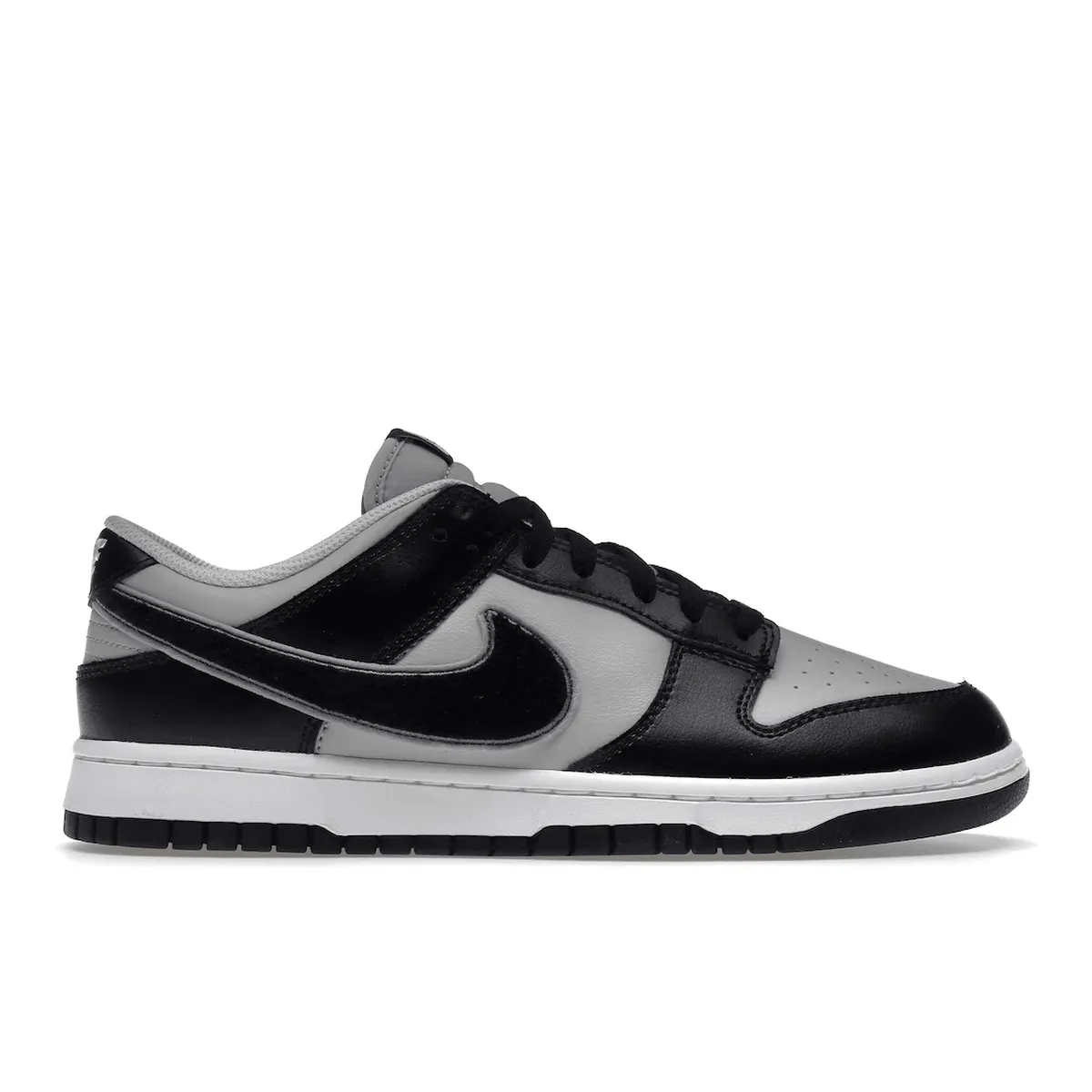 Nike Dunk Low Chenille Swoosh Black Grey Active Flow