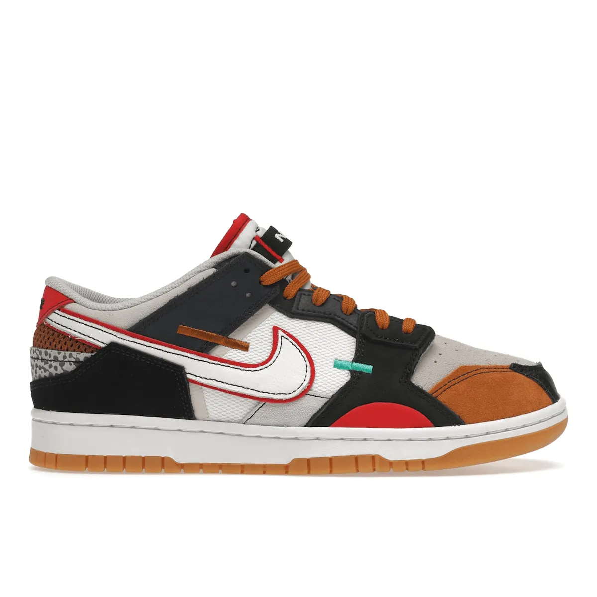 Nike Dunk Low Scrap Black Grey University Red Soft Step-Out