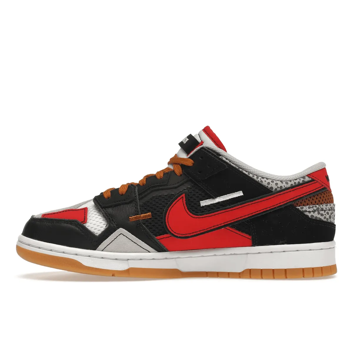 Nike Dunk Low Scrap Black Grey University Red Soft Step-Out
