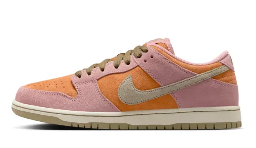 Nike SB Dunk Low Pro Shoe - Red Stardust/Neutral Olive/Monarch Stable Ride