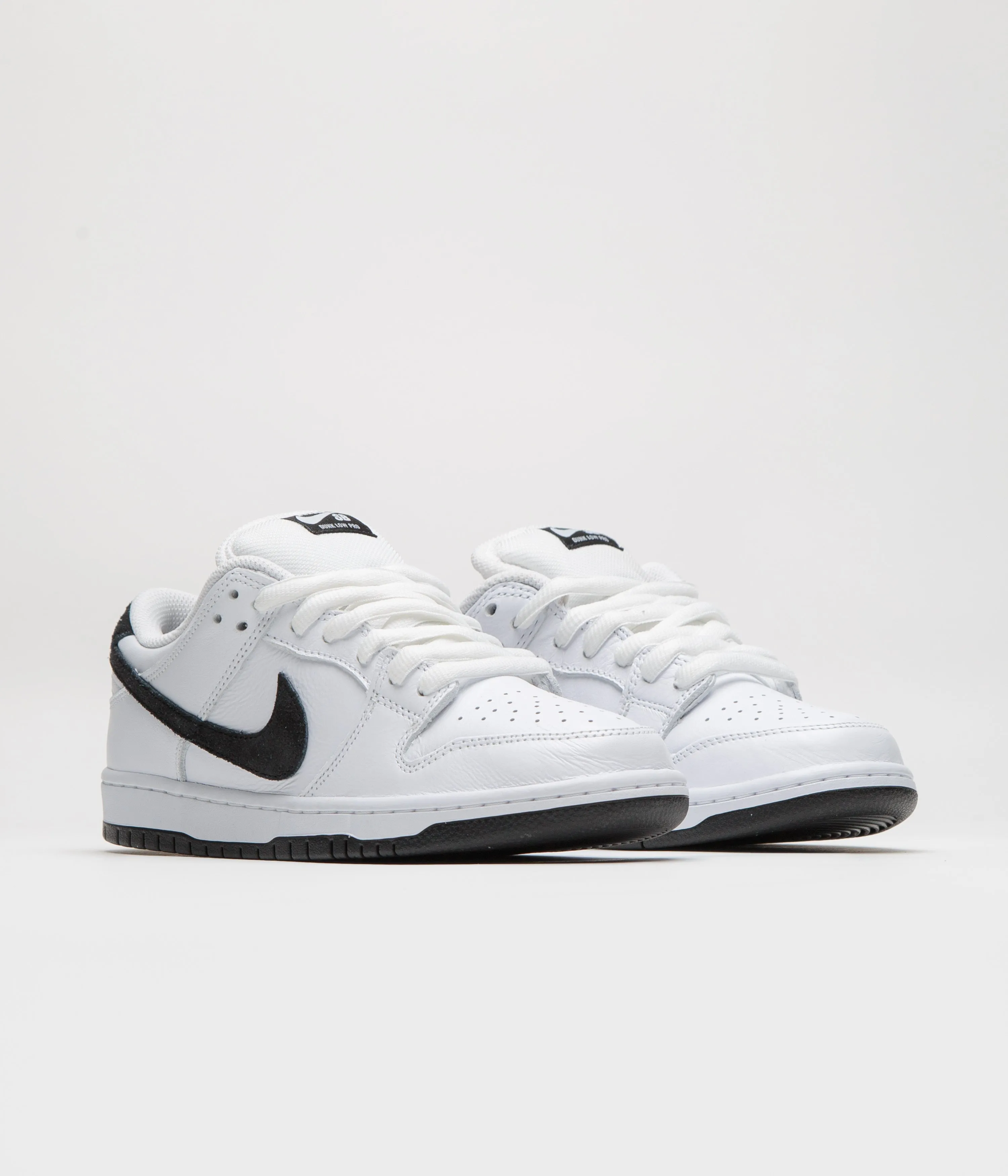 Nike SB Dunk Low Pro Shoes in White and Black and White - Black