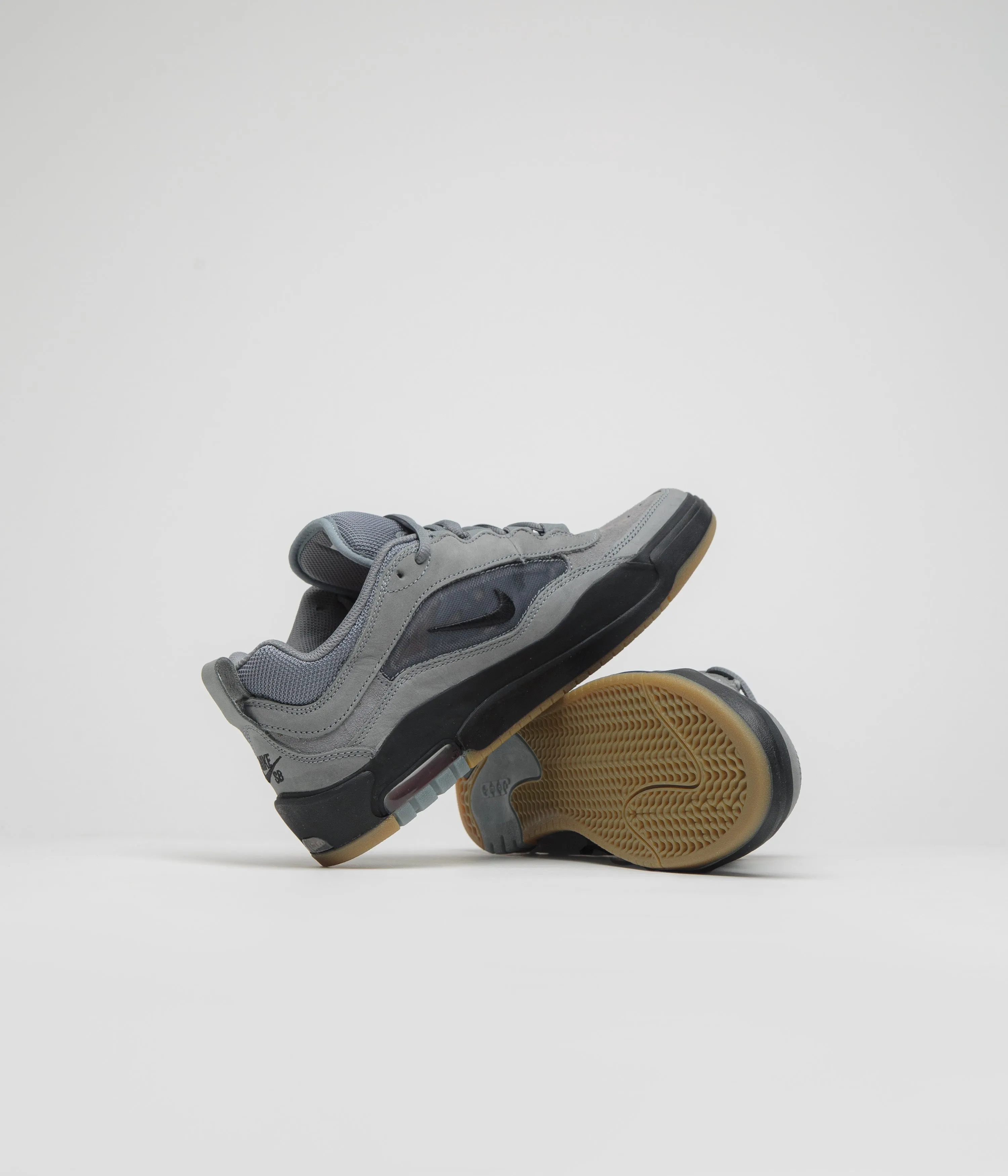 Nike SB Orange Label Air Max Ishod Shoes in Cool Grey and Black and Cool Grey - Dark Grey
