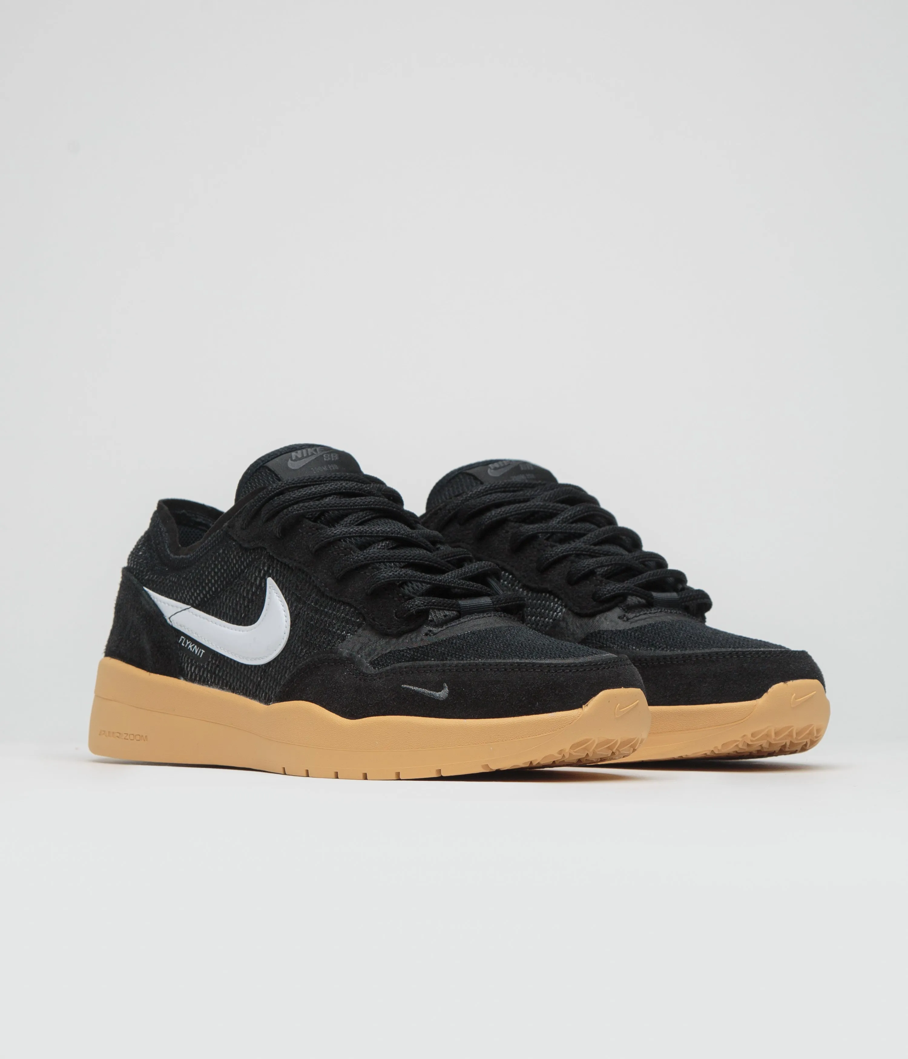 Nike SB PS8 Shoes in Black and White and Anthracite - Gum Yellow