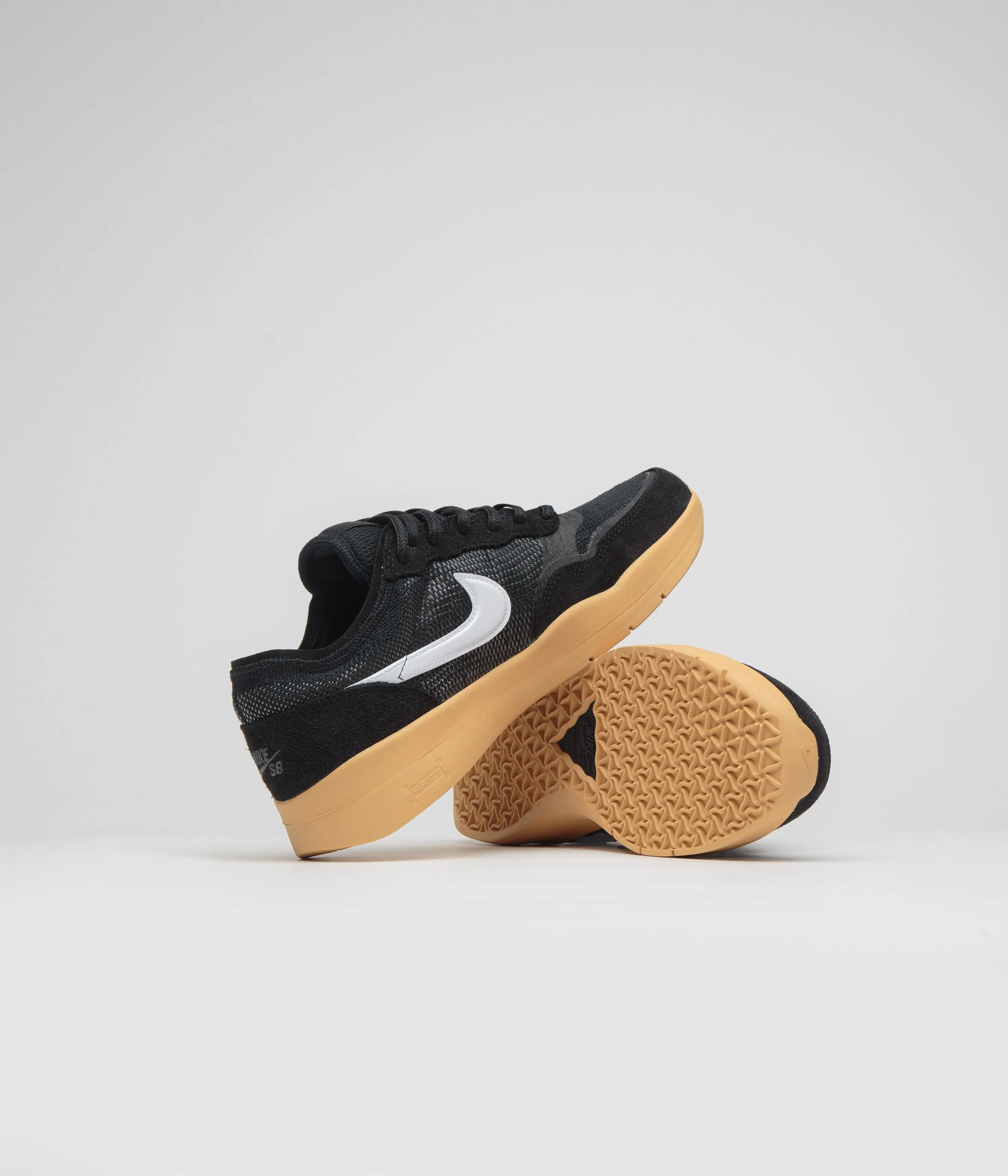 Nike SB PS8 Shoes in Black and White and Anthracite - Gum Yellow