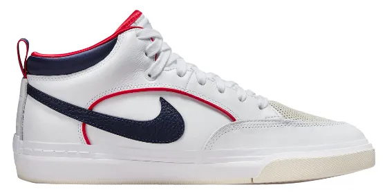 Nike SB React Leo PRM Shoe - White/Midnight Navy/University Red Secure look