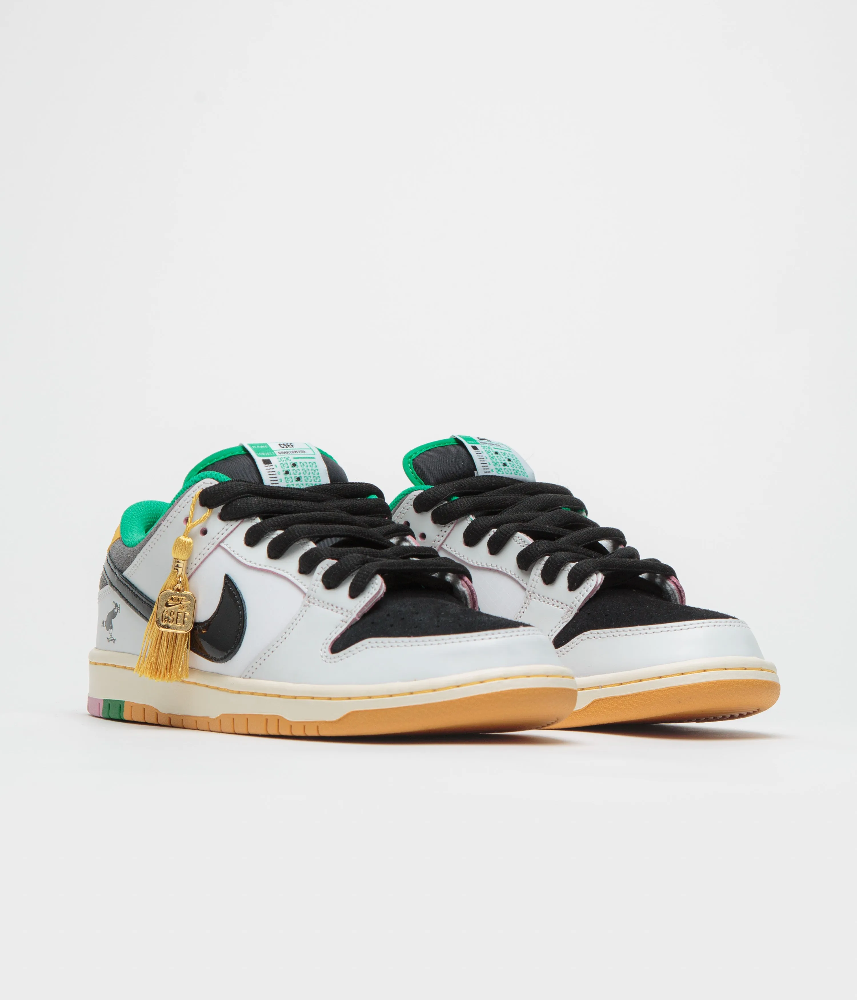 Nike SB x CSEF Dunk Low Pro Shoes in Summit White and Black and White - Iron Grey