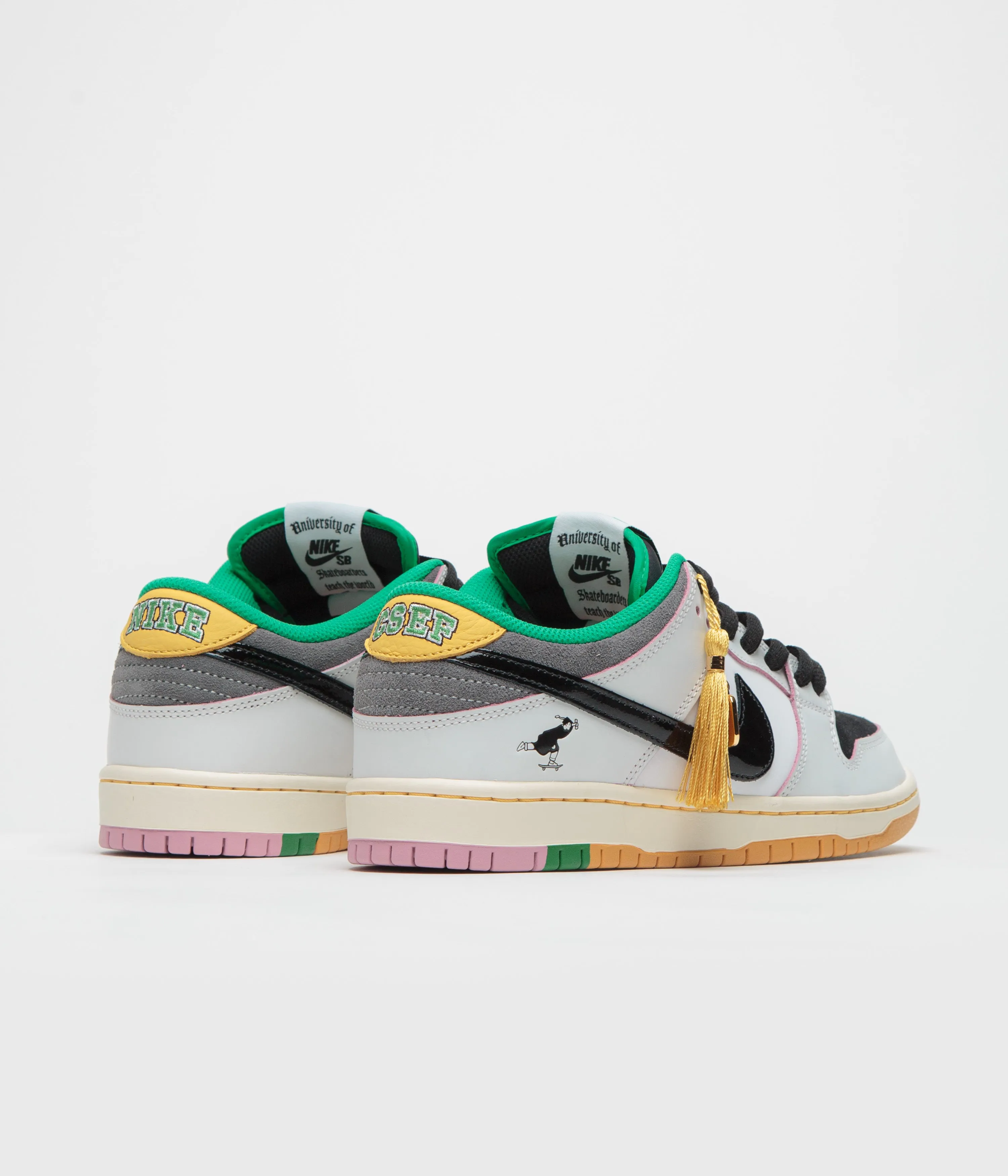 Nike SB x CSEF Dunk Low Pro Shoes in Summit White and Black and White - Iron Grey