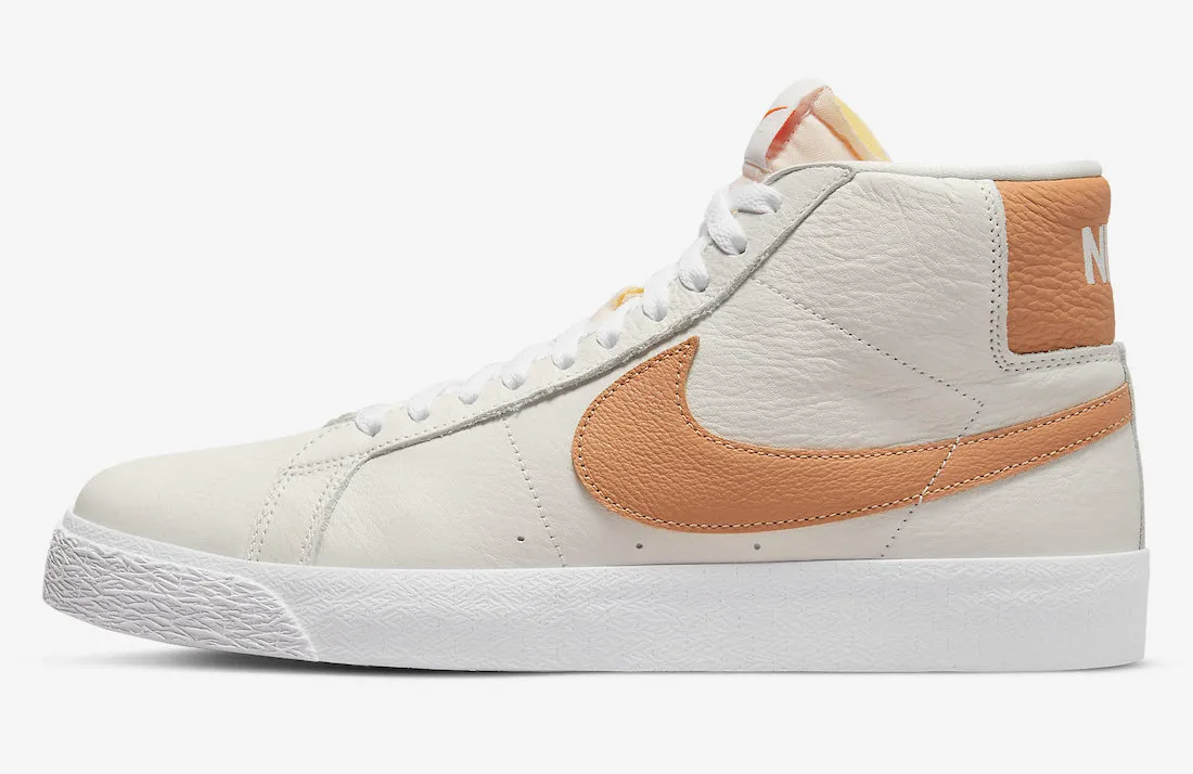 Nike SB Zoom Blazer ISO Mid Shoe - White/Cognac Supportive arch