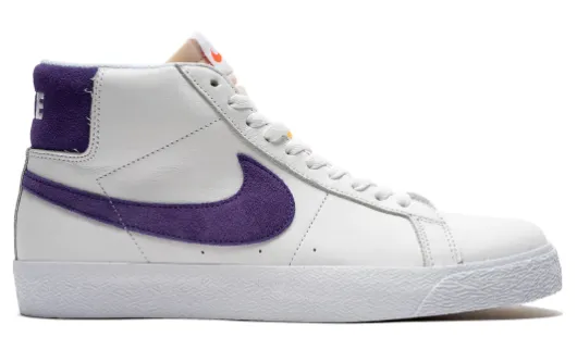 Nike SB Zoom Blazer Mid ISO Shoe - White/Court Purple Natural Walk Feel
