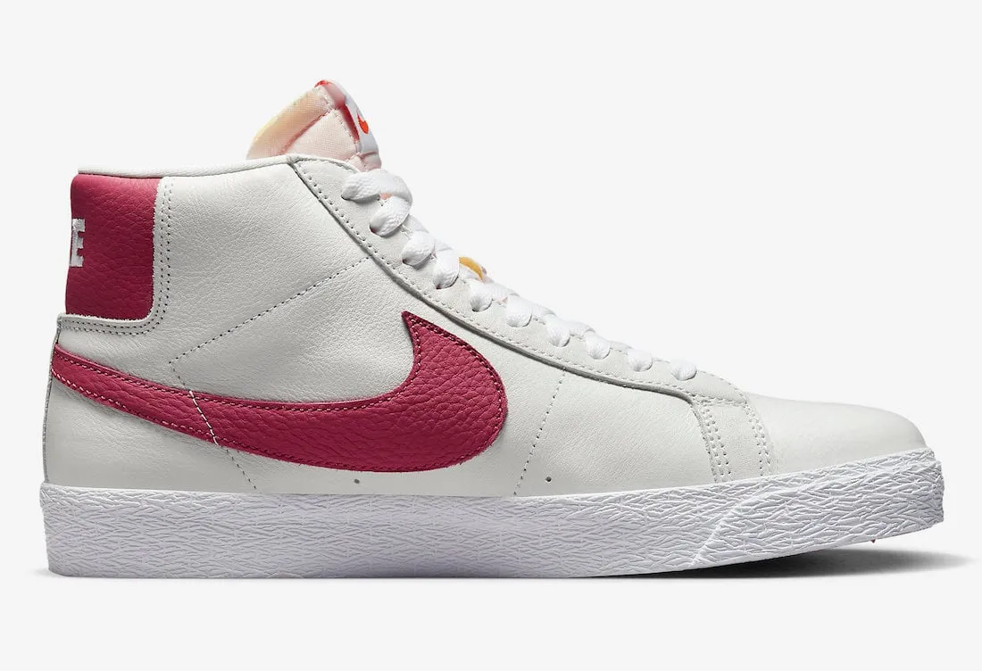 Impact Cushion All-Day Flexibility Nike SB Zoom Blazer Mid ISO Shoe - White/Sweet Beet
