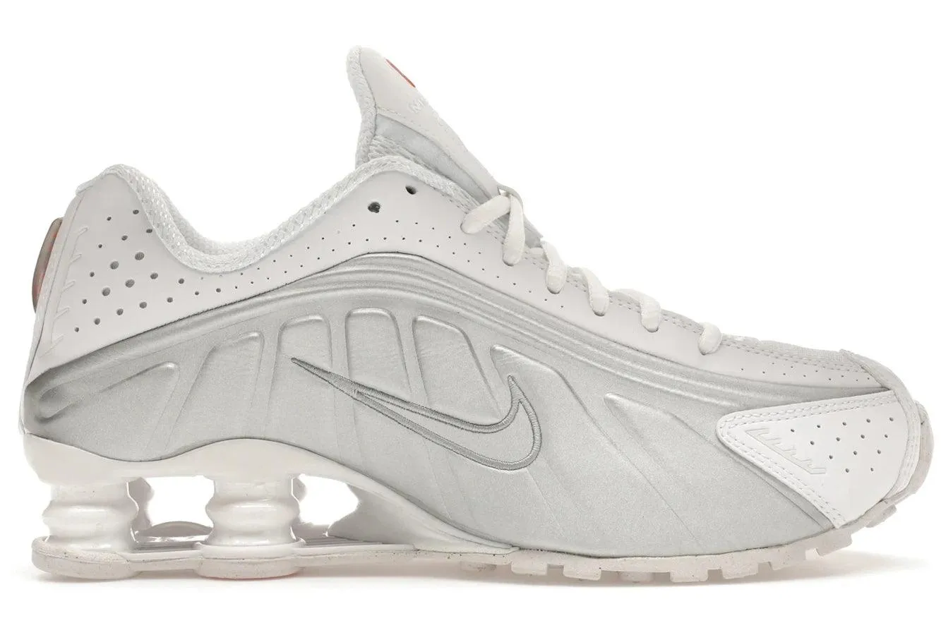 Nike Shox R4 White Metallic Silver Strong Sole
