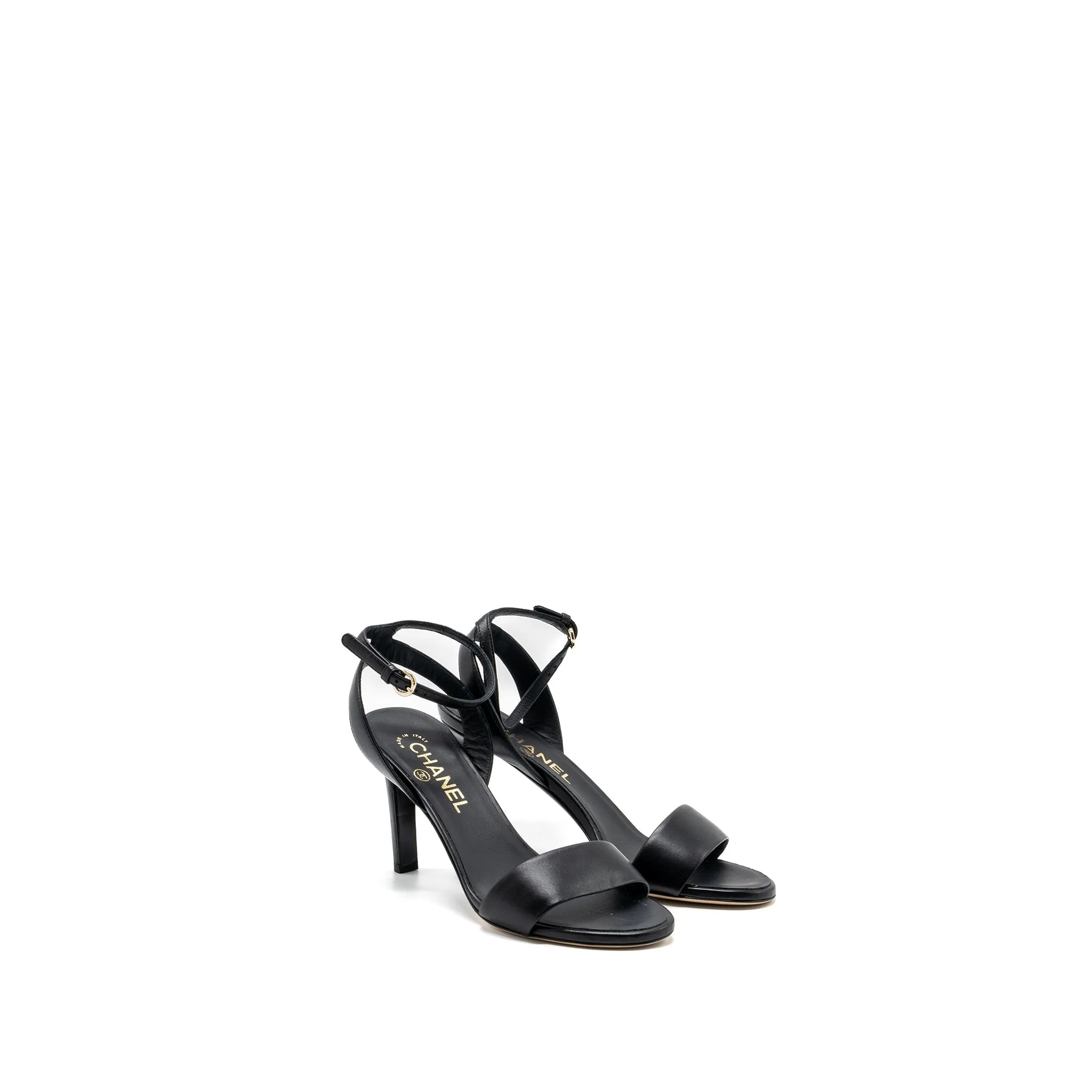 Nude Heels Chanel Size 36 Heel Sandals Leather Black