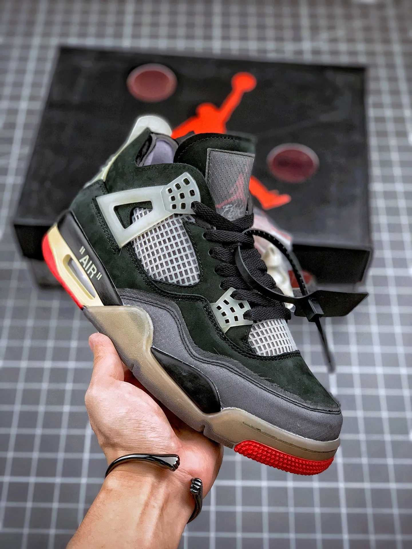 OW x AJ 4 "Bred" Cool Touch