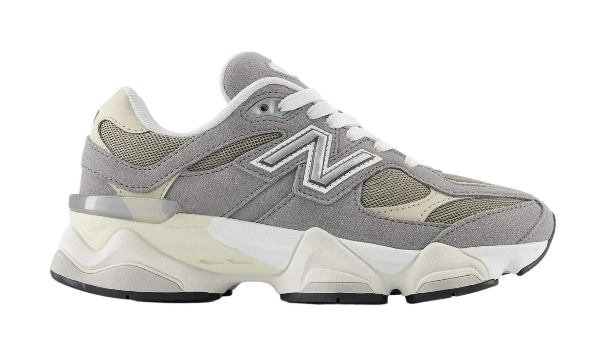 Padded-collar New Balance 9060 Grade School Kids' Sneakers Light Grey / White