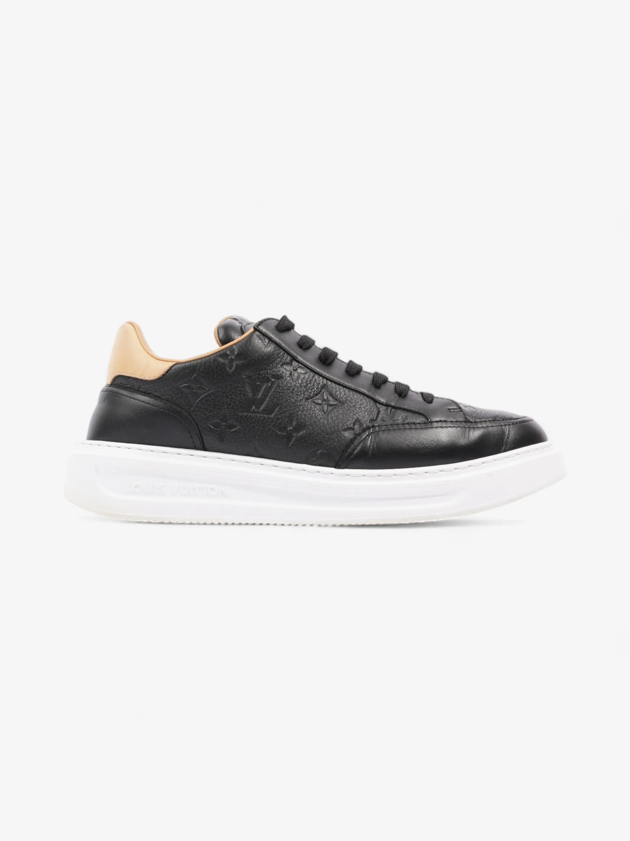 Performance Fit Louis Vuitton Beverly Hills Sneakers Black Monogram / Beige Calfskin Leather EU 43 UK 9