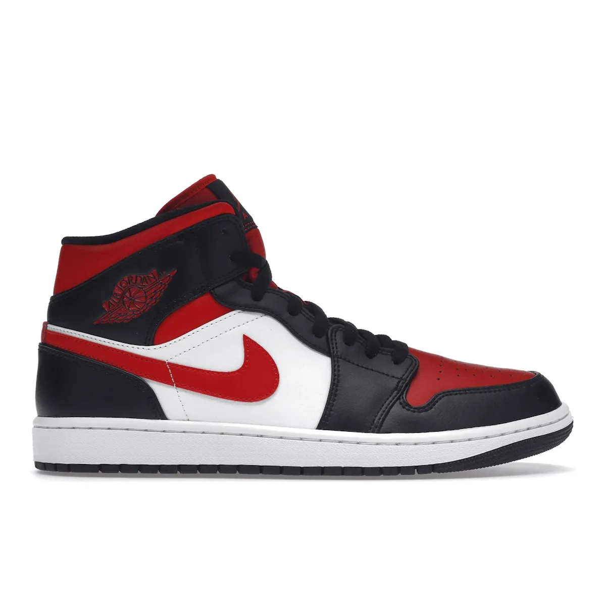 Air Jordan 1 Mid Black Fire Red Improved Agility Anti Odor