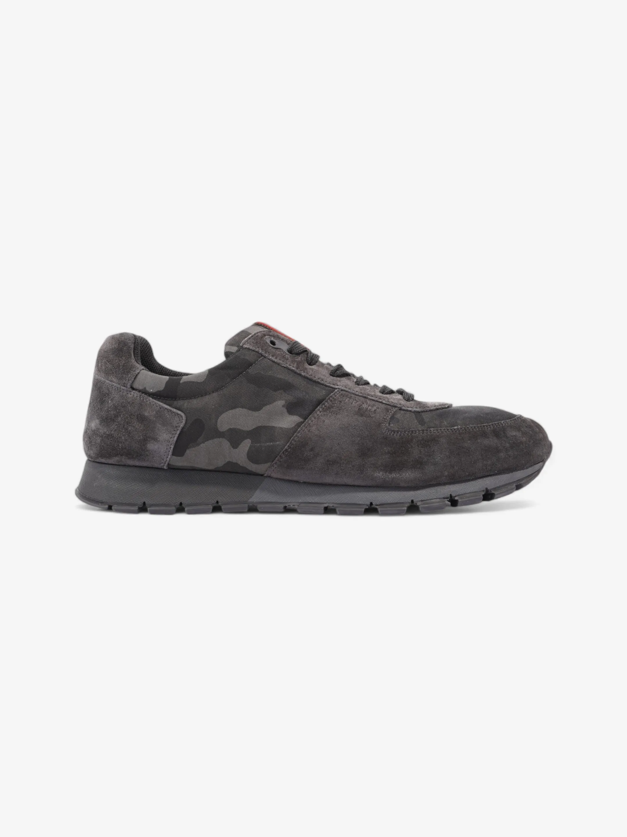 Prada Camo Sneakers Black / Grey / Khaki Suede EU 45 UK 11 Pure design