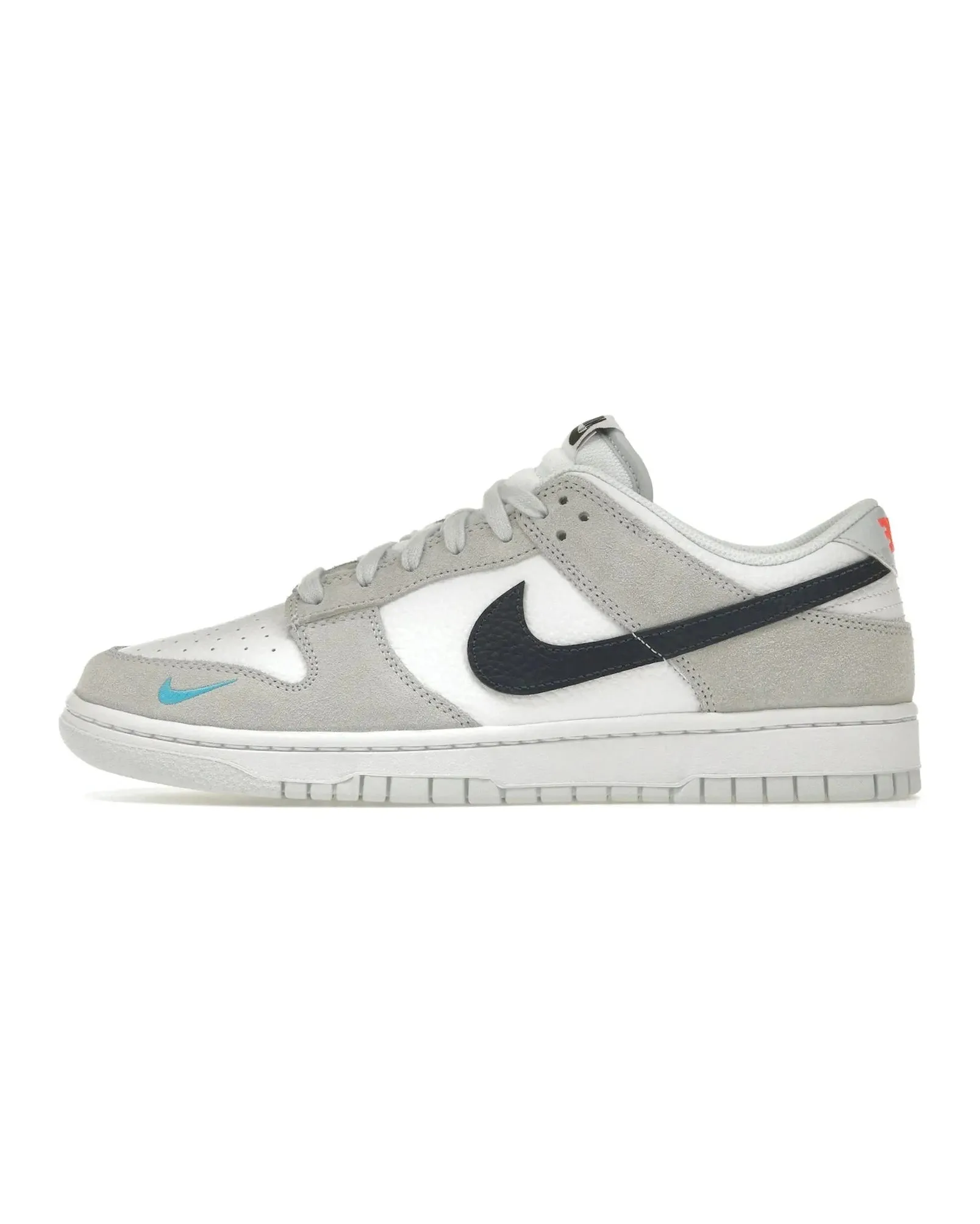 Pure Dash Nike Dunk Low White Grey Navy Aqua Mini Swoosh