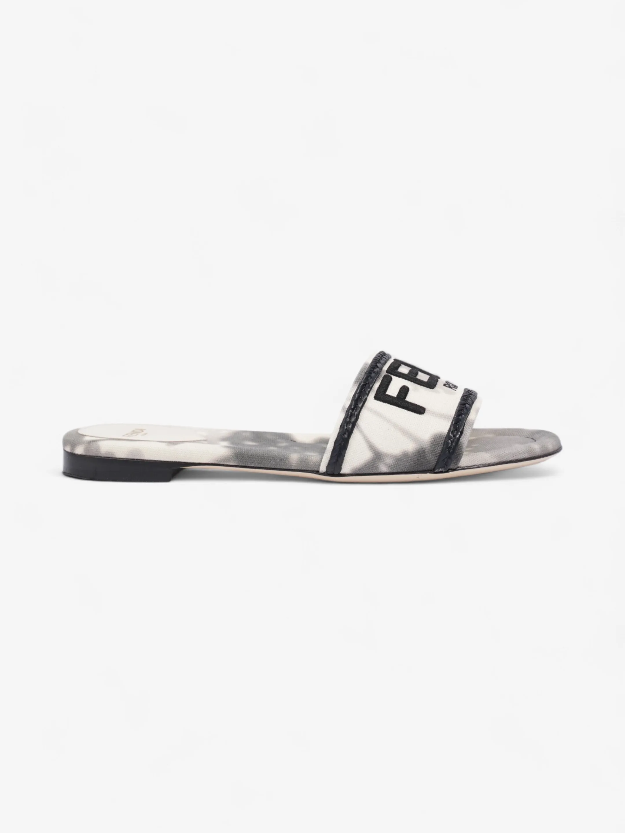 Quality Design Fendi Logo Sandals Black / Grey / White Canvas EU 38 UK 5