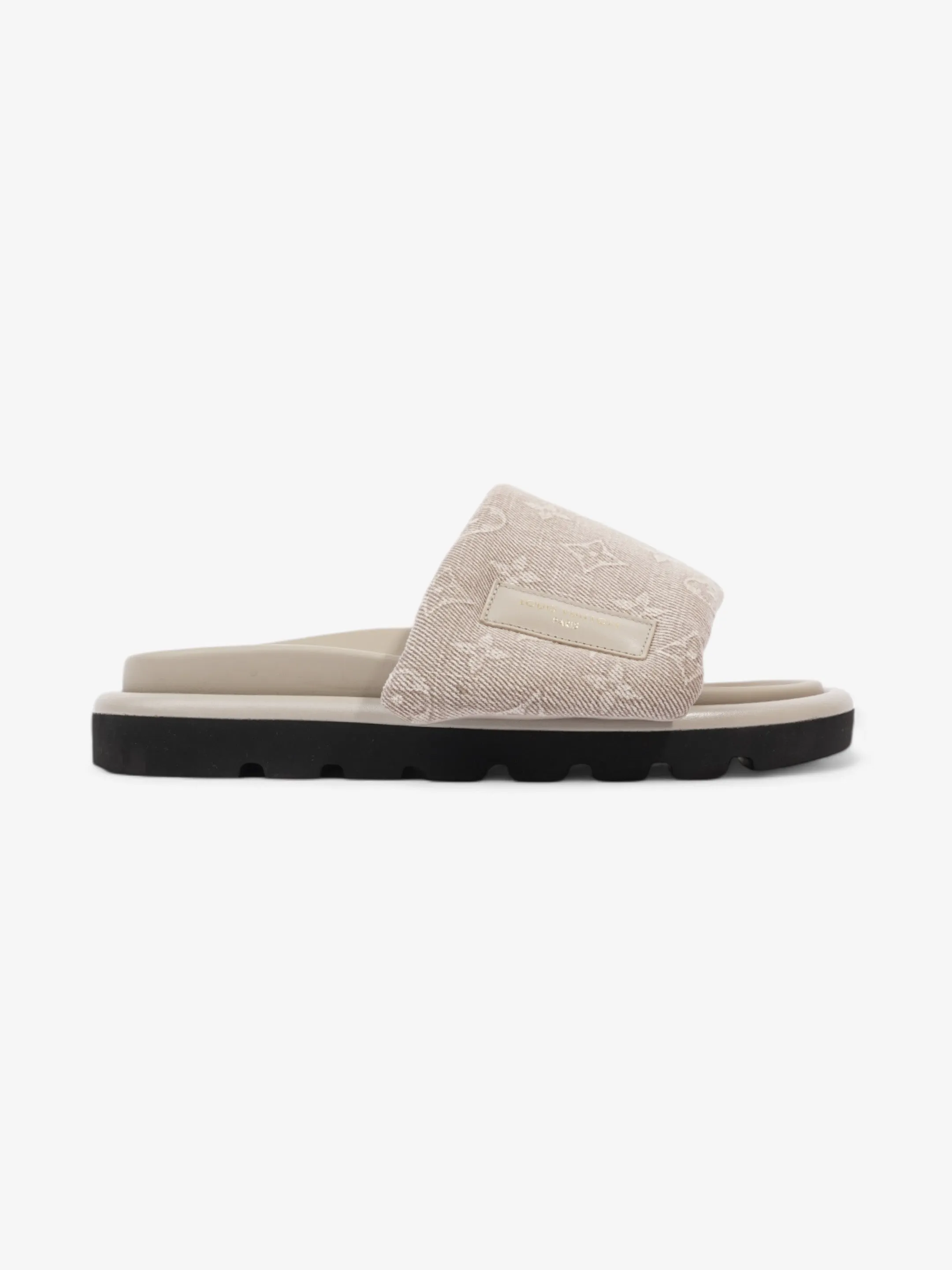 Quick Glide Louis Vuitton Pool Pillow Flat Comfort Mules Beige  Fabric EU 38 UK 5