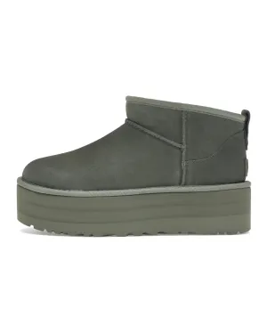 Comfy Style Casual Wear UGG Classic Ultra Mini Platform Boot Moss Green (W)