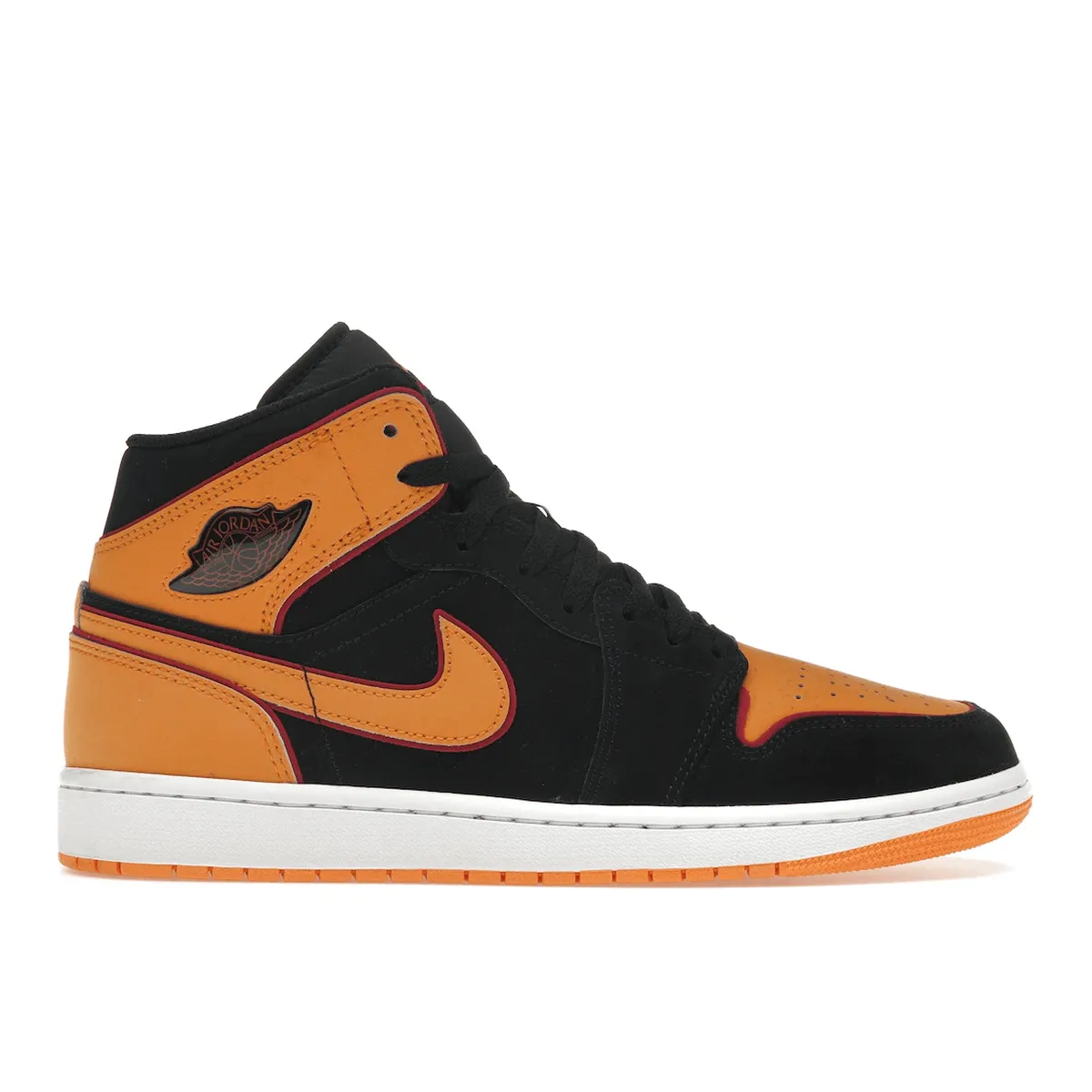 Comfortable Tongue Air Jordan 1 Mid Fat Tongue Black Orange