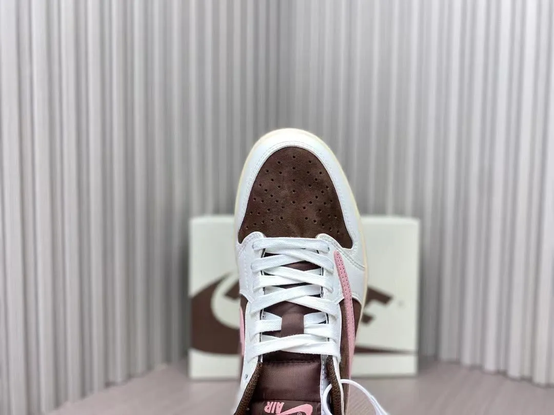 Rebound Force Sole AJ1 Low Travis Scott Dark Pony | Pink Oxford