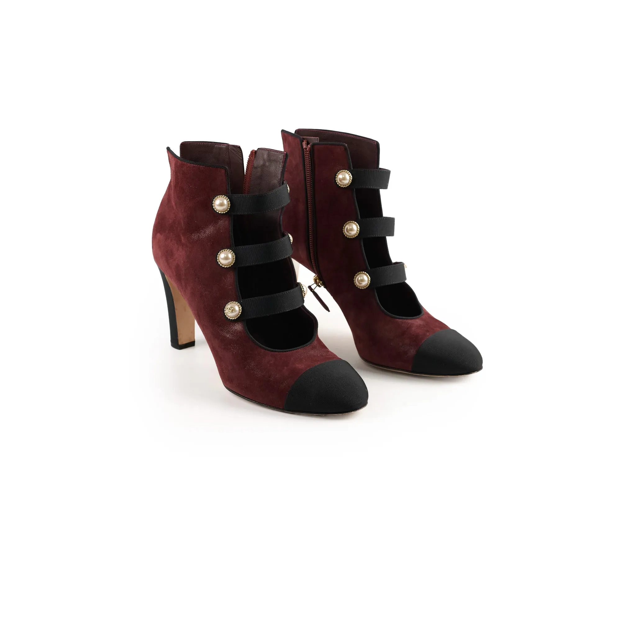 reinforced sole Chanel Heel Boots Suede Size 40.5
