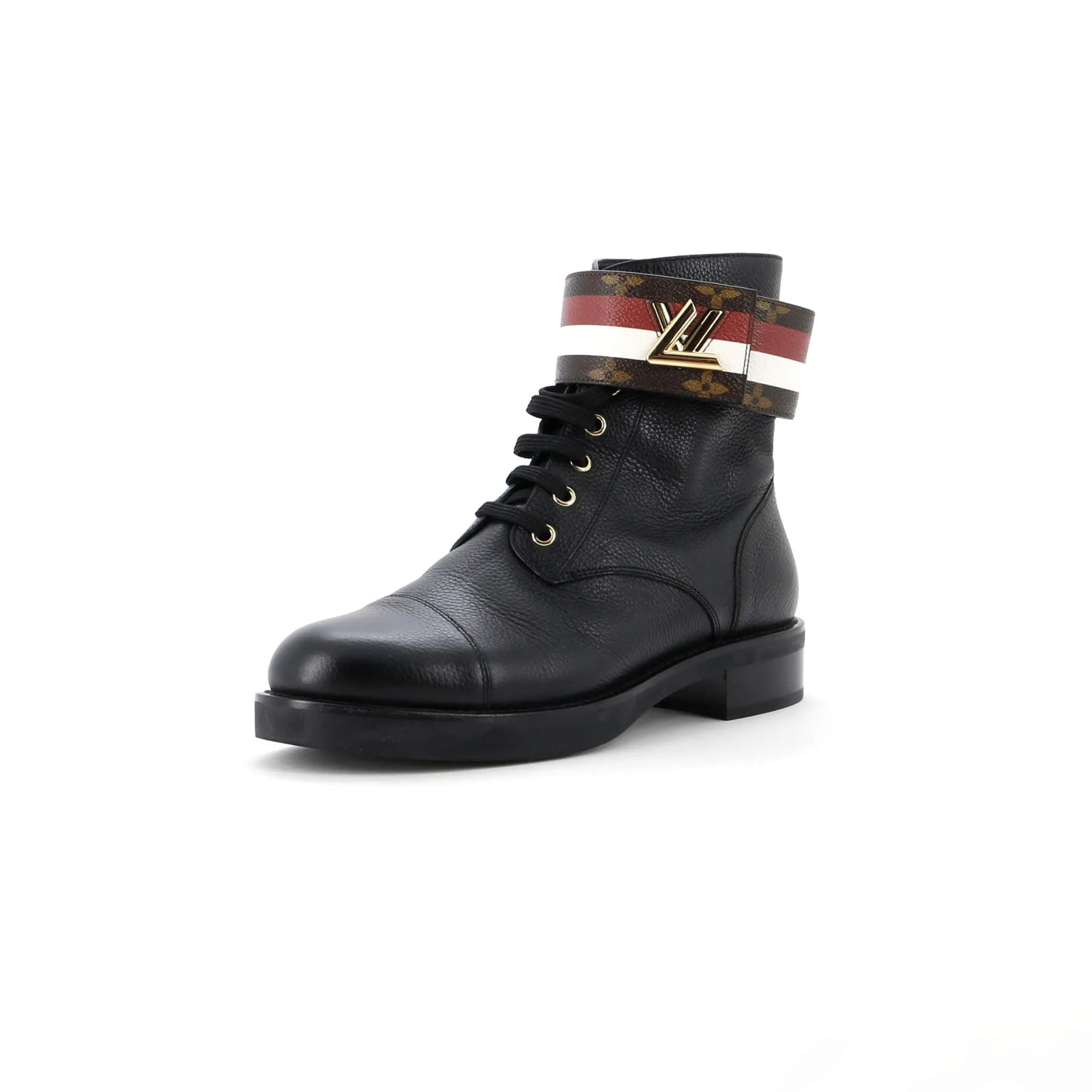 Reinforced toe Louis Vuitton Women's Wonderland Flat Ranger Boots Monogram Canvas and Leather