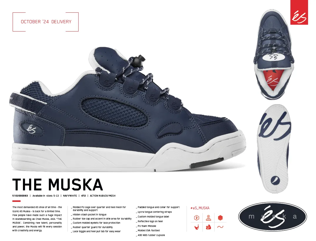 Ride Smooth Base s Muska Shoe - Navy/White