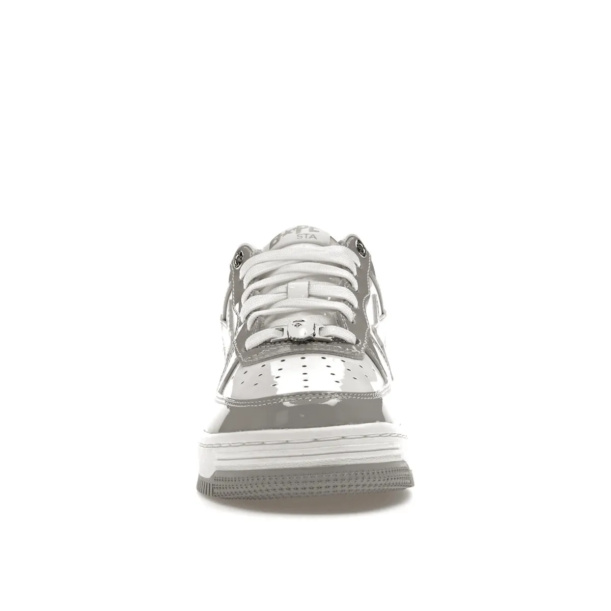 Rock-Guard A Bathing Ape Bape Sta Patent Leather White Grey