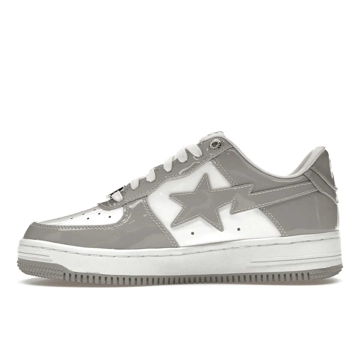 Rock-Guard A Bathing Ape Bape Sta Patent Leather White Grey