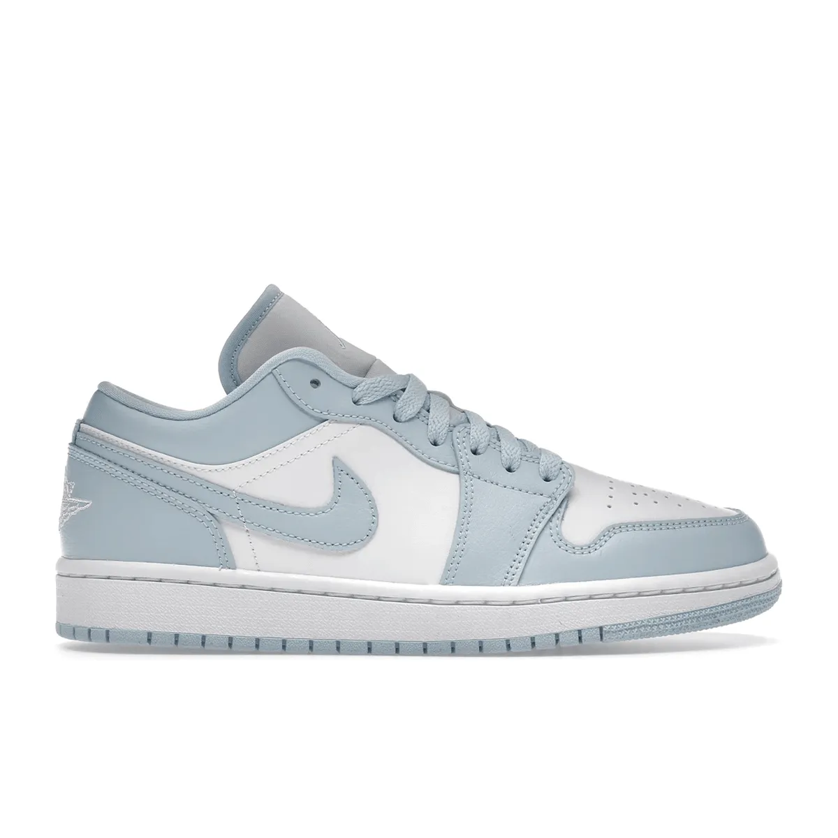 Running Air Jordan 1 Low White Ice Blue